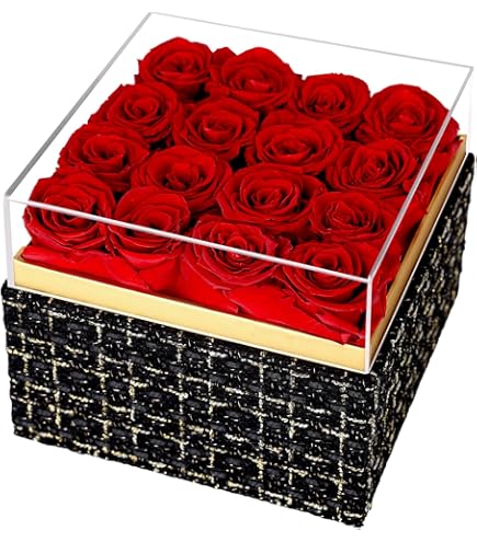 Amazon｜プリザーブドフラワー 31輪薔薇 赤色 ボールブーケ 大理石